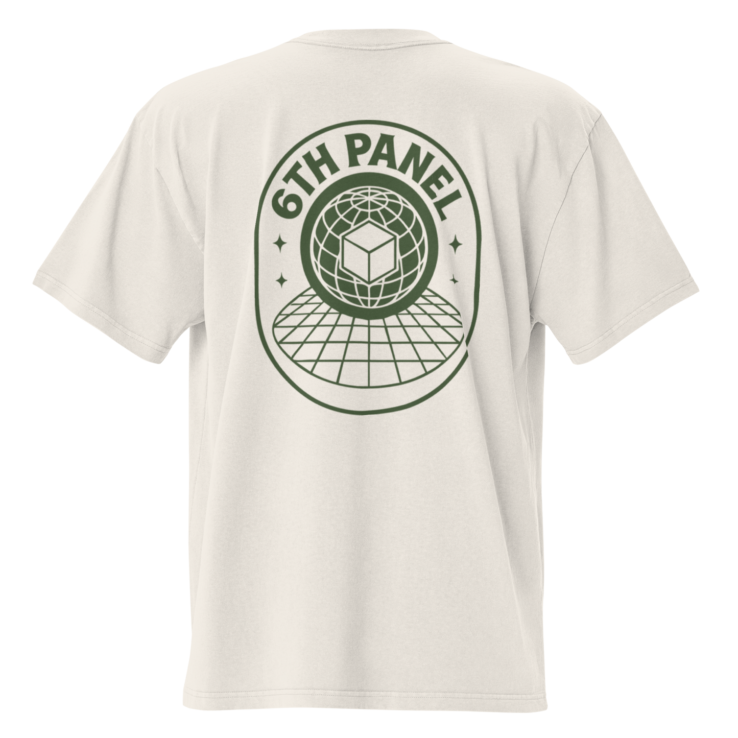Product mockup of 6 sided globe tee