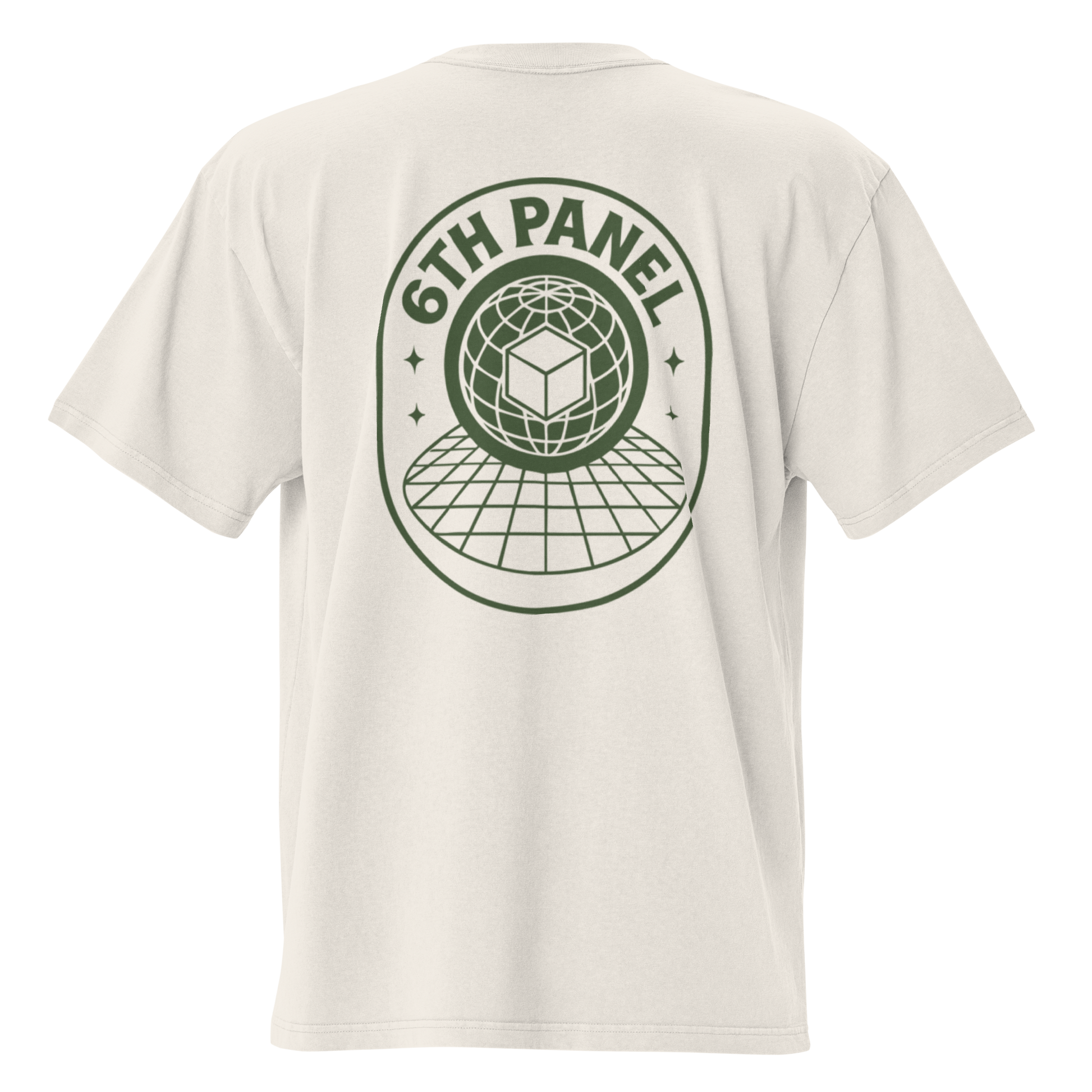 Product mockup of 6 sided globe tee