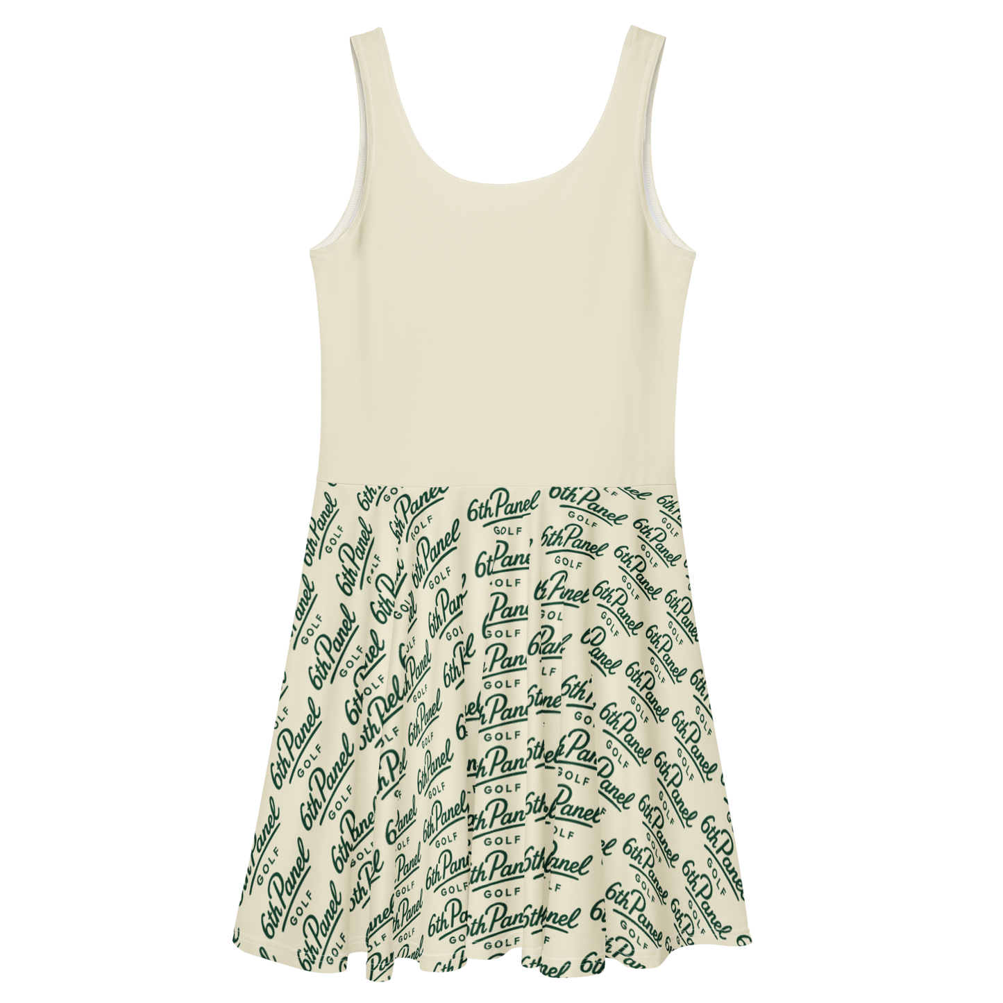 6th Panel Golf Dress with smooth stretch fabric and flared mid-thigh skirt