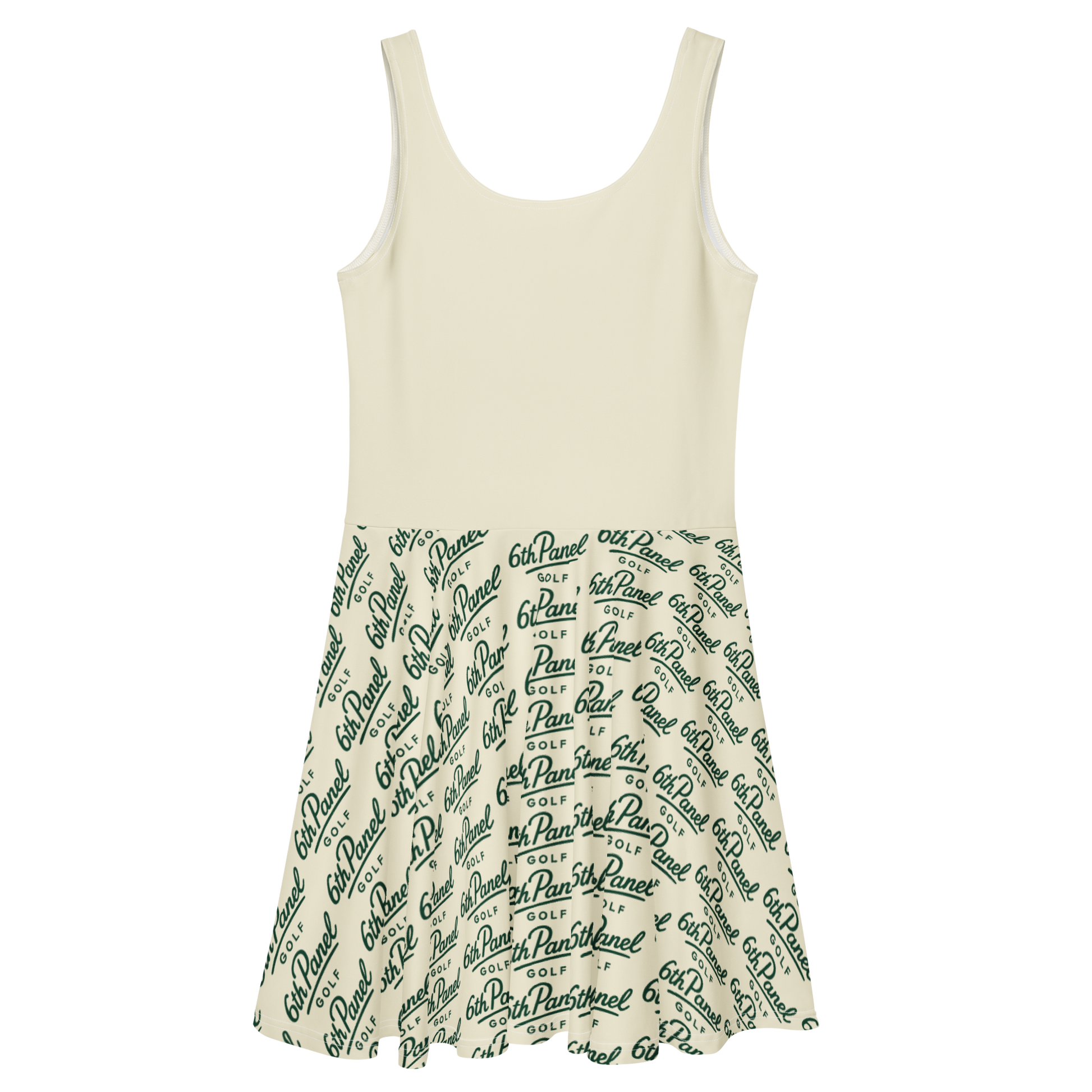 6th Panel Golf Dress with smooth stretch fabric and flared mid-thigh skirt