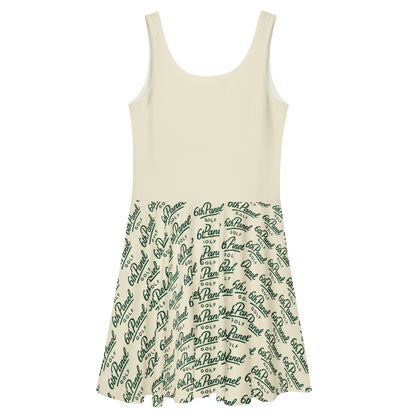 6th Panel Golf Dress with smooth stretch fabric and flared mid-thigh skirt
