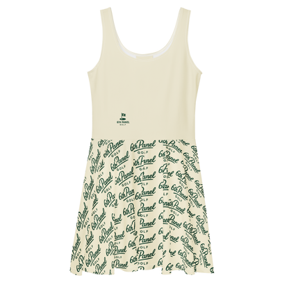 6th Panel Golf Dress with smooth stretch fabric and flared mid-thigh skirt