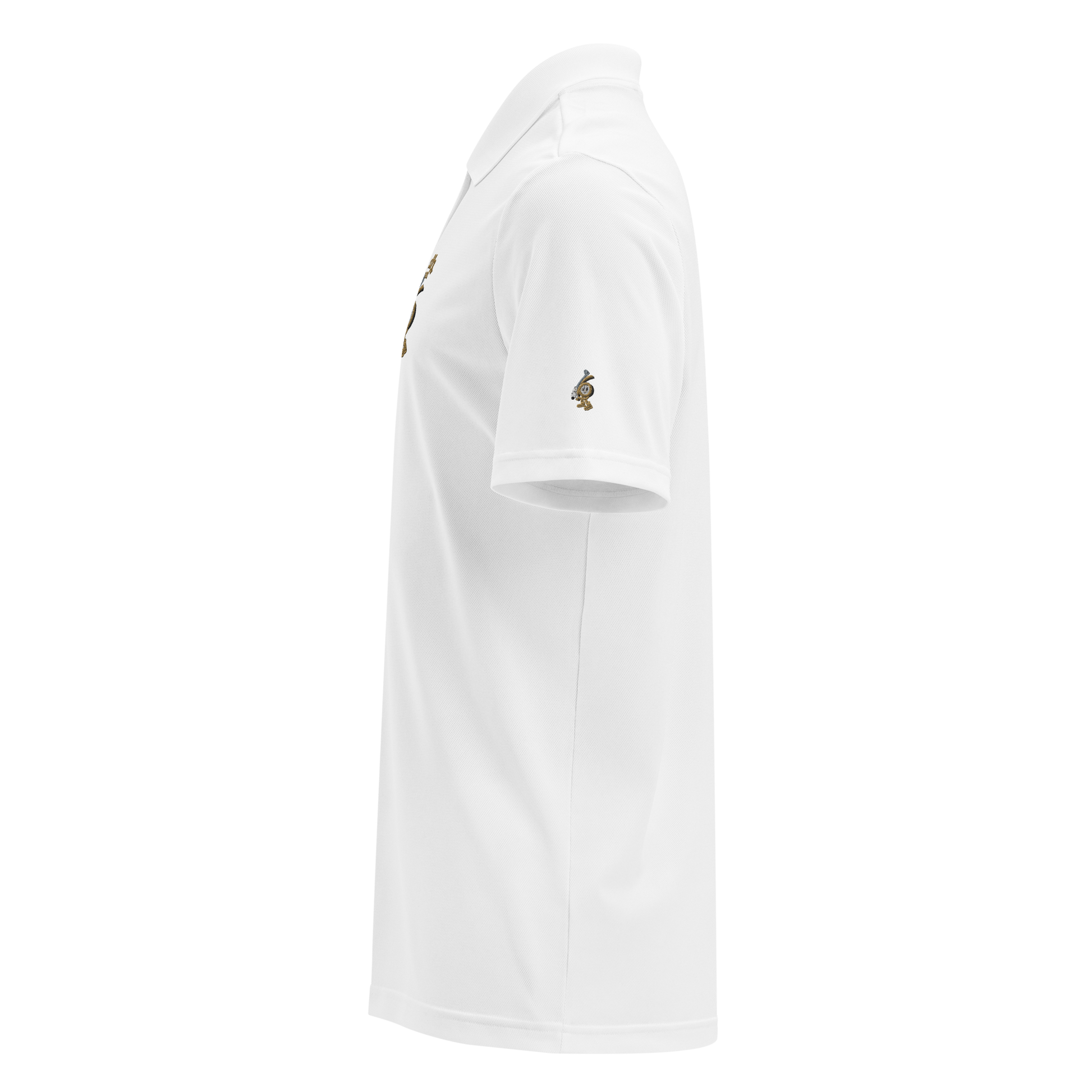 6th Panel Golf Panel Polo in white performance fabric with athletic fit for golf and casual wear