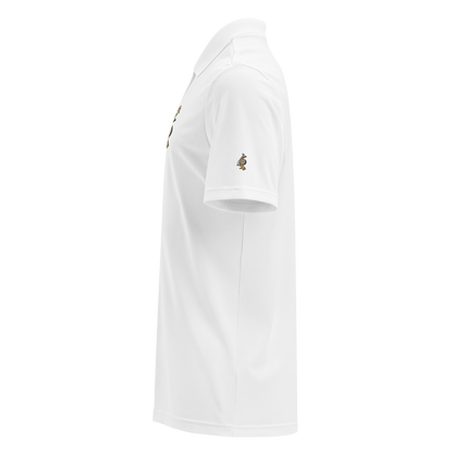 6th Panel Golf Panel Polo in white performance fabric with athletic fit for golf and casual wear