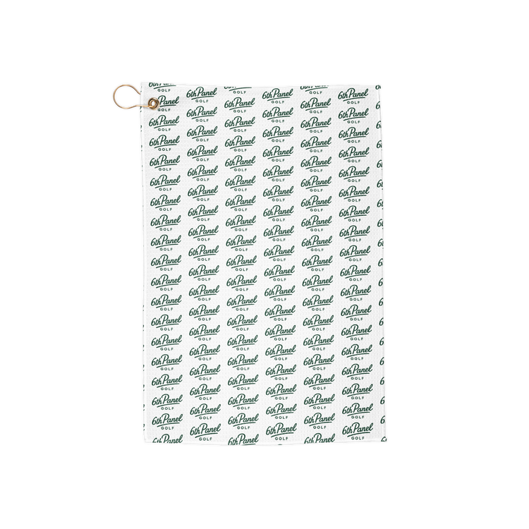 6th Panel Golf Towel in soft absorbent microfiber for clubs hands and golf bag use