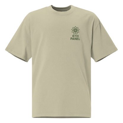 6th Panel Lotus Tee in faded eucalyptus, front chest logo