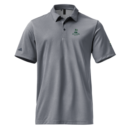 6th Panel Pin Polo in melange performance fabric with three-button placket and regular fit for golf and casual wear
