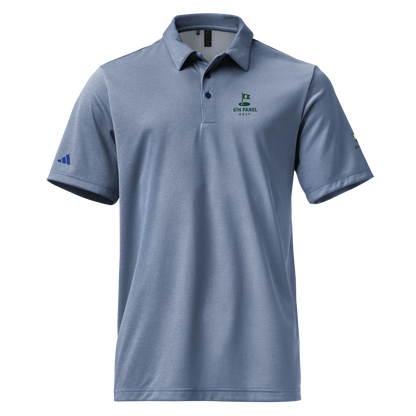 6th Panel Pin Polo in melange performance fabric with three-button placket and regular fit for golf and casual wear