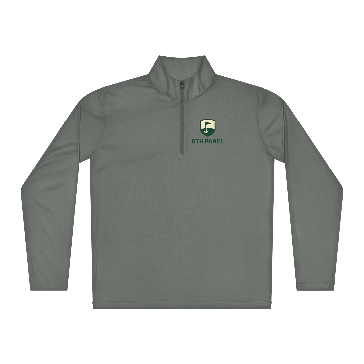 6th Panel Quarter-zip Pullover in grey concrete lightweight moisture-wicking golf layer