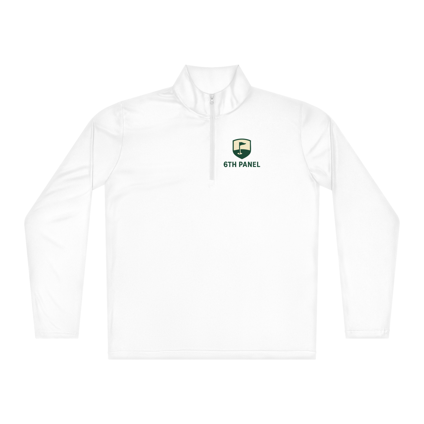 6th Panel Quarter-zip Pullover in white concrete lightweight moisture-wicking golf layer